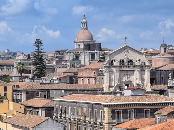 View over the roofs of the city of Catania in Sicily